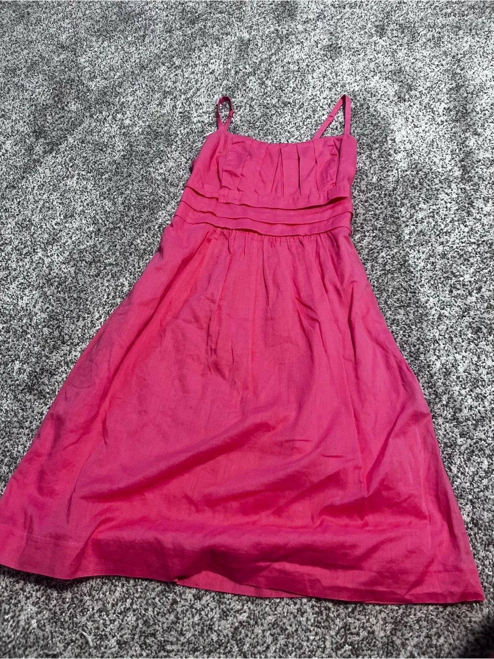 New York & Company Pink Cotton Pleated Sundress XS Sleeveless Summer Dress